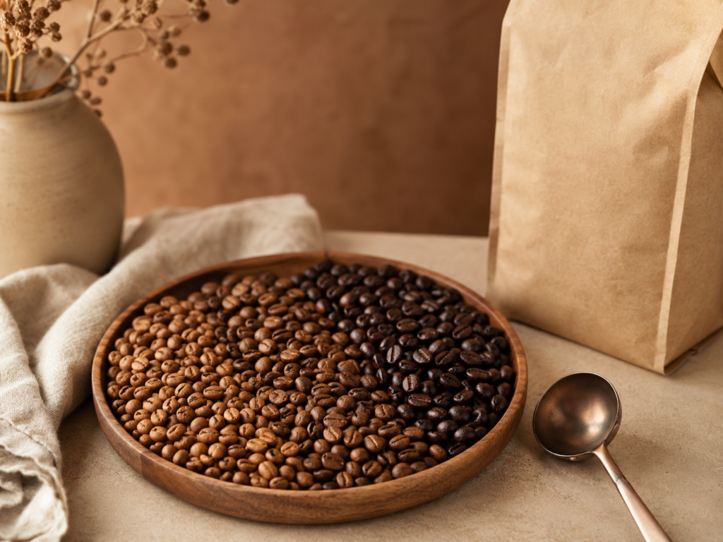 Café en grano con diferentes tuestes para elegir mejor
